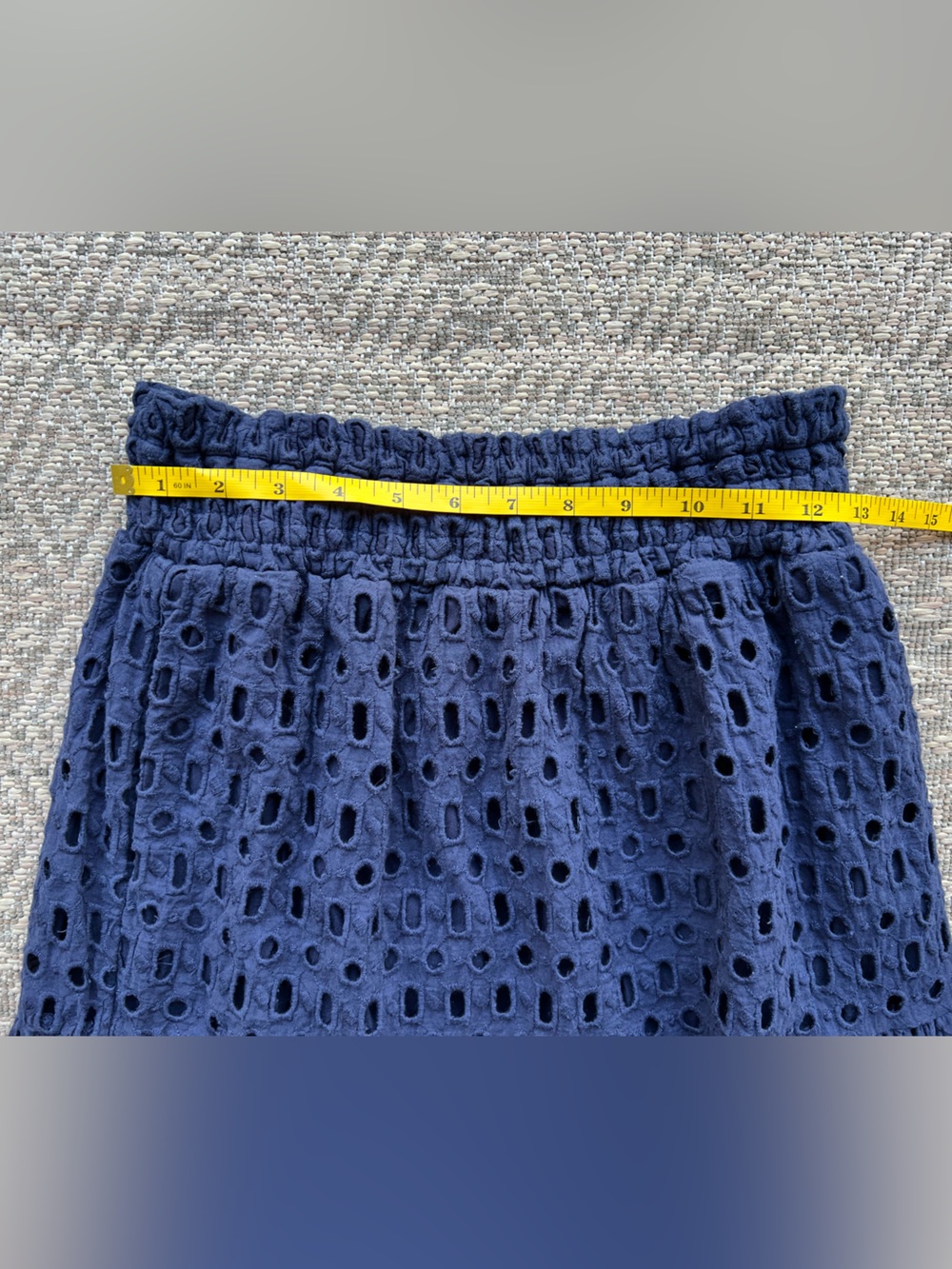 Anthropologie Somerset Eyelet Maxi Skirt Navy Blue Cotton Womens Small - Picture 2 of 6